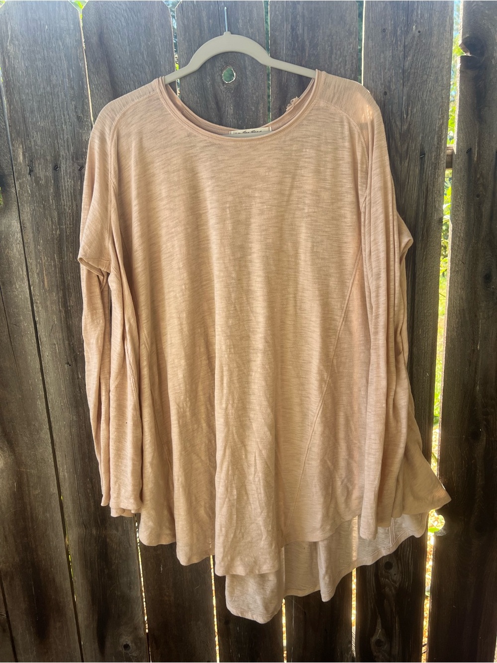 We The Free Lightweight Long Sleeve Top in Light Taupe